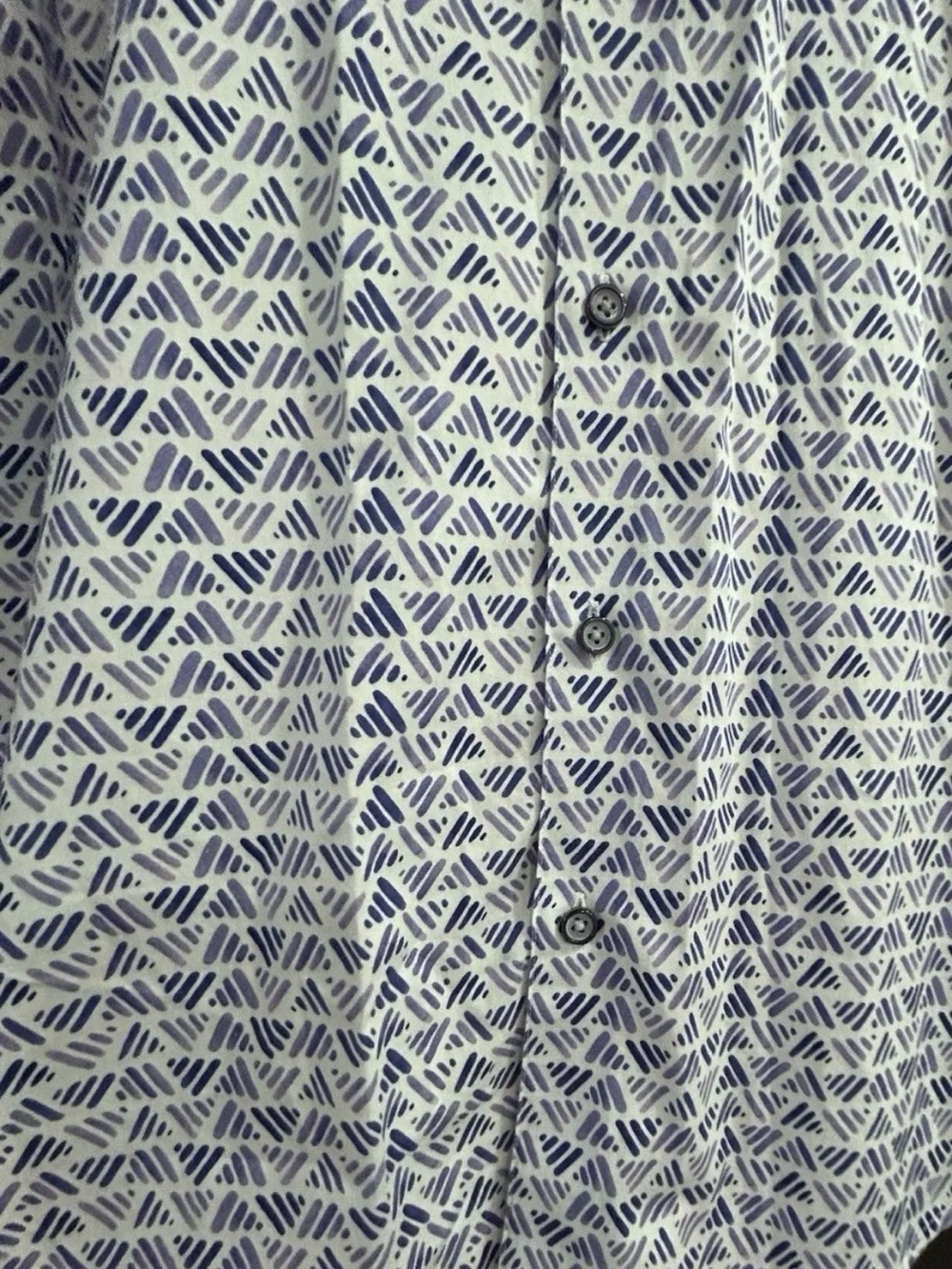 Robert Graham Shirt Mens XL Classic Fit Purple White Geometric Short Sleeve
